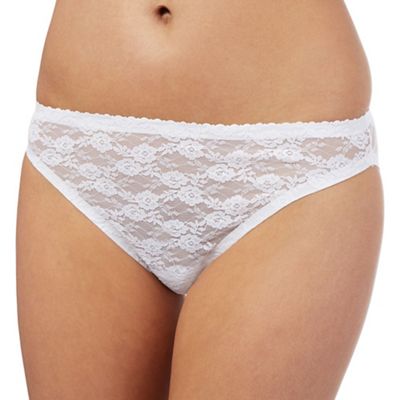 White lace high leg briefs